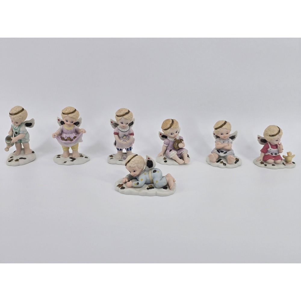 7 Vtg Bronson Collectibles Tender Hearts Angels Figurines Katharine Stevenson